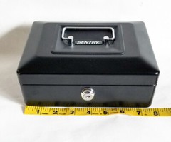 Cash Box Lock Box 8 3/4″ X 6 3/4″ Sentry Money Box Black Grey Tray CB-8