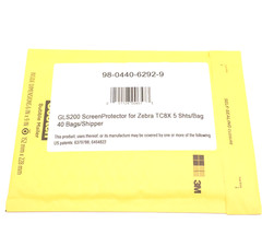 Pack of 5 New 3M GLS200 Screen Protector For Zebra TC8X