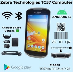 Zebra TC57 TC57HO Android 14 Mobile Scanner 4GB/32GB Barcode TC57HO-1PEZU4P-25