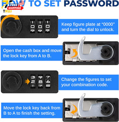 Security Money Box Fire Proof Lock Safe Storage Cash Gun Jewelry Portable Safet