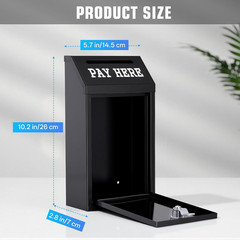 Sumerfnt Locking Cash Box with Slot, Metal Money Donation Box with Lock and 4 Ke