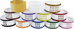 **600pc Money Bands Self-Adhesive Currency Straps 12 ABA Colors Bill Wrappers**