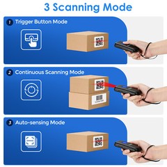 Eyoyo 2D Wireless Bluetooth Barcode Scanner Inventory Reader for Android iOS PC