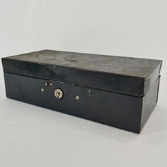 Asco Vintage Lock Box Moldmaster Cash Till Portable 10x5x3 NO KEY Gray Metal