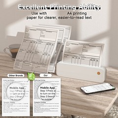 P40 A4 Bluetooth Portable Printer Thermal Printer Inkless Travel Office Home