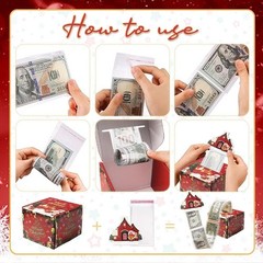 Glodecart Christmas Money Box for Cash Pull, Christmas Gifts for Grandkids Ad…