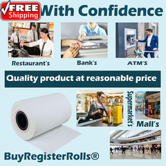 (50 Rolls) 2 1/4 X 50 Thermal Paper Receipt Rolls 55 GSM Premium Quality German