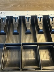 Vintage Cash Register Drawer Tray Insert, Metal & Black Plastic, Money Till