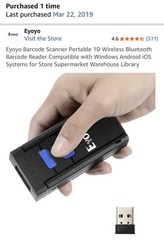 Eyoyo EY-2877 1D Wireless Barcode Scanner Mini Barcode Reader USB Dongle Missing