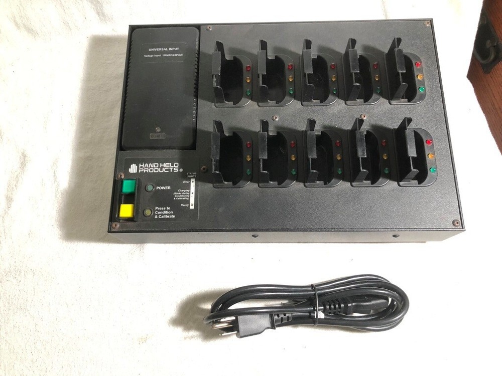 HHP Handheld Products 10-Slot Battery Charger 7200 Dolphin 90009373 + batteries