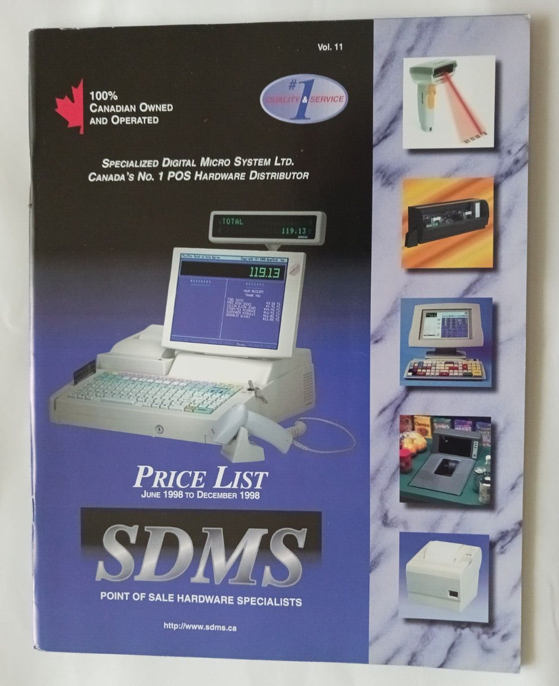 SDMS Price List – Point of Sale Hardware Vol.11 Vintage 1998
