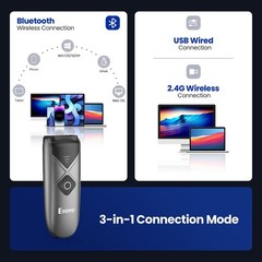 Bluetooth 2D&1D Barcode Scanner, Portable Wireless Mini Barcode Reader with 2…