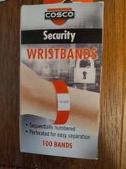 Securix Security Wristbands 100 Yellow Sequentially Numbered Cosco Red 100