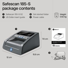 Safescan 185-S Multi-Direction Portable Counterfeit Bill Detector, 7-Point Co…