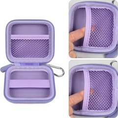 Water-Resistant Portable Chip Card Reader Case with Removable Carabiner – Purple