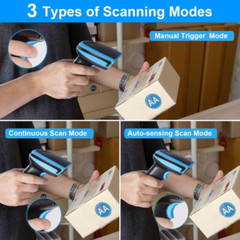 Barcode Scanner Wireless, 1D Laser Wireless Blue, Blue
