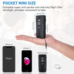 Bluetooth Barcode Scanner,Mini 2D Portable Wireless Barcode Scanner 3-in-1 Bl…
