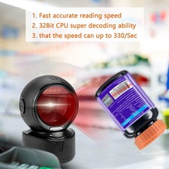 NetumScan Automatic Omnidirectional Desktop Barcode Scanner, Hands-Free USB W…