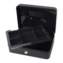 Basic Metal Cash Box with Cash Tray and Key Lock