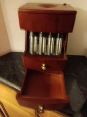 MAGNIF Deluxe Coin Sorter Wood CLASSIC CHERRY Box Lid Tubes Drawers