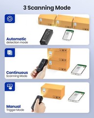 Eyoyo Portable 2D Bluetooth Barcode Scanner with Clip for iPhone Android Phone