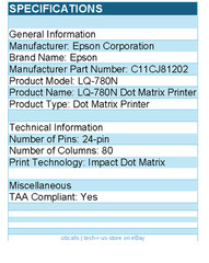 Epson C11CJ81202 LQ-780N 24-pin Dot Matrix Printer – TAA Compliant