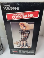 VTG MAGNIF Money Wrapper Motorized Coin Bank Made in USA 1994 AS SEEN ON TV