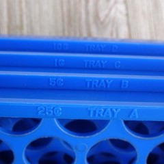 VTG 4 Sun Hill Coin Counters Funnel Tubes Dime Nickel Penny Quarter Sorter Trays