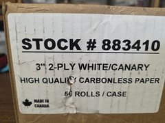 2 Ply POS/Cash Register Rolls, 3 Inches X 90 Feet, White/Canary, 50 per Carto…