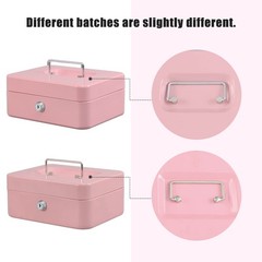 Locking Steel Medium Cash Box with Removable Coin Tray and Key Lock,7.87″x 6….