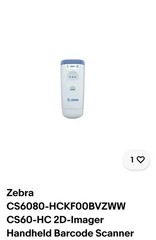 Zebra CS6080-HCKF00BVZWW CS60-HC 2D-Imager Handheld Barcode Scanner. No Battery