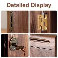 Solid Wood Handmade Money Bank Multi-Purpose for Adults & Kids