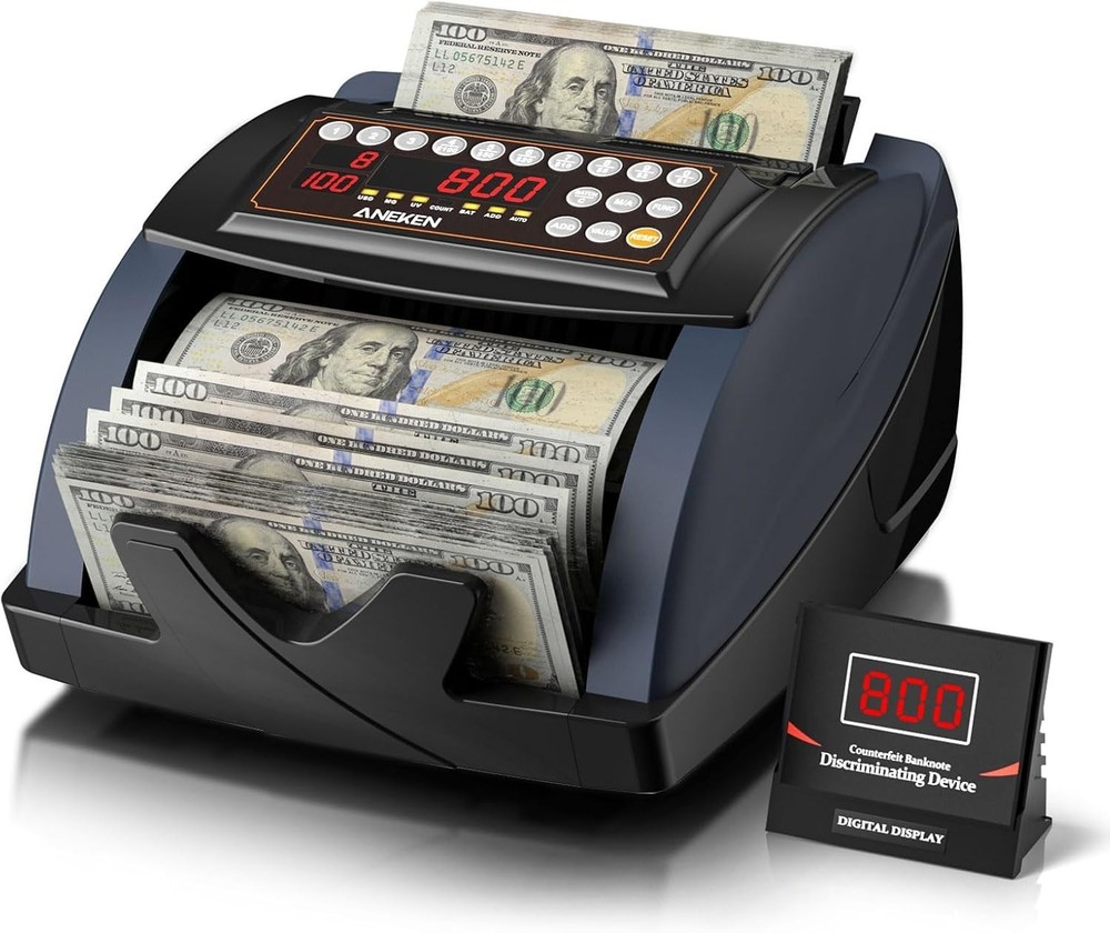 Money Counter Machine with Value Counting, Support Dollar and Euro, UV, MG, M…