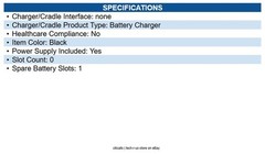 Zebra SAC-MPM-1BCHGUS1-01 AC Charger 120 V AC Input 1 – Proprietary Battery Size
