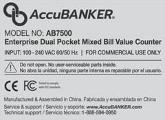 AccuBANKER AB7500 Mix Value Bill Counter USD EUR Counterfeit Detector Bank Grade