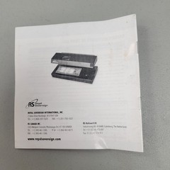 Owner’s Manual rCD-2000 Four Way Counterfeit Detector Royal Sovereign USED