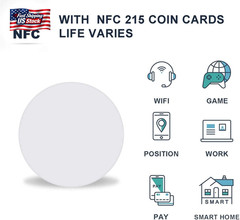 50Pcs NFC Tags NTAG215 NFC Cards Blank NFC Chips NFC 215 Tag Rewritable NFC Tag,