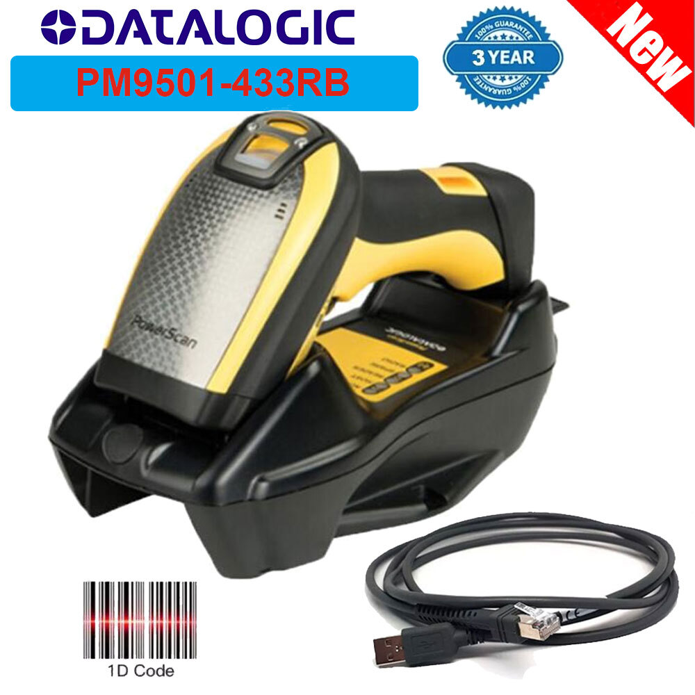 Datalogic PM9501-433RB PowerScan PM9501 433MHz Wireless 2D Barcode Scanner NEW