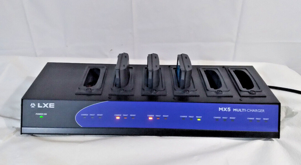 LXE MX5 Multi-Charger, 6-Slot Battery Charger w/ Instruction Manual & Power Cord