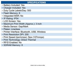Sewoo P300_HCB LK-P300 Mobile Label 3″ USB-C, Bluetooth 4.2+BLE and Wi-Fi