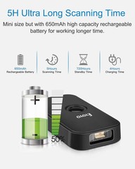 1D Mini Bluetooth Barcode Scanner with Case, 3-in-1 2.4G Wireless & Bluetooth…