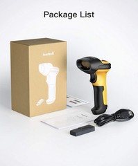 Inateck Barcode Scanner, Wireless Scanner, 2.4 GHz Adapter, 2600mAh Battery