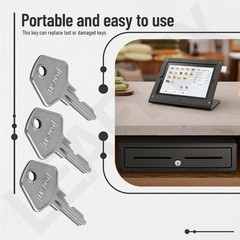 3 Pack 5001 Cash Drawer Key (Sliver) for M-S, EchoPOS Drawers, Star Micronics…
