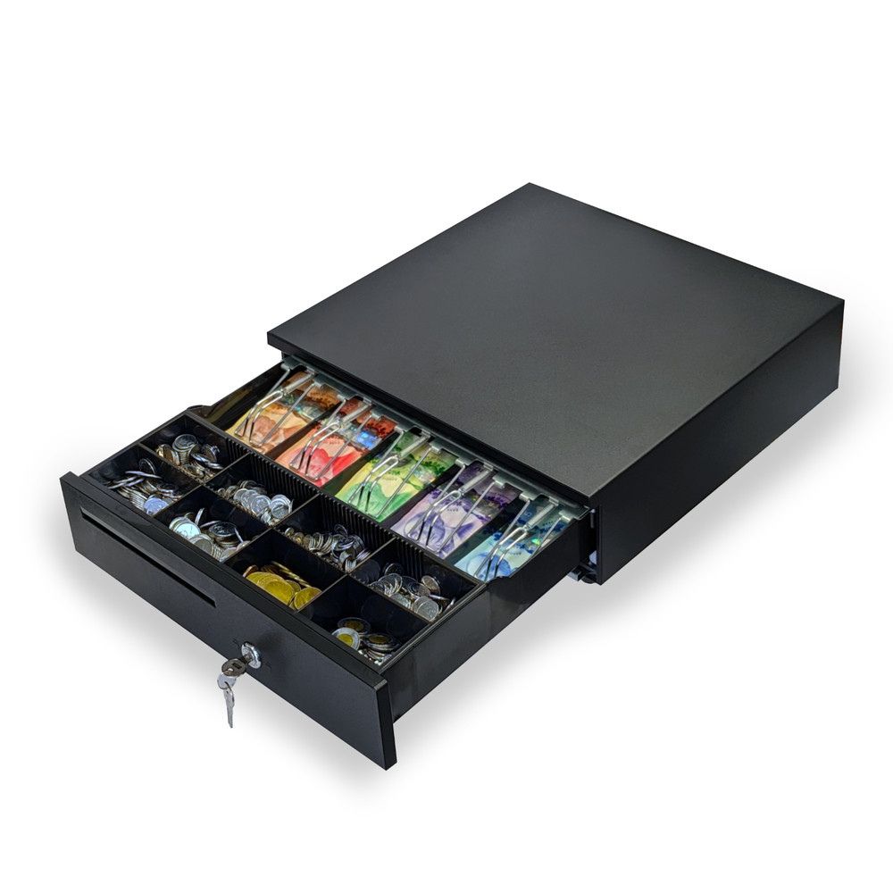 16″x16.5″x4″ Cash drawer Portable POS Cash Box Tray 8 coin 5 bill compartment