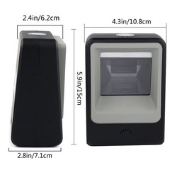 Handsfree 2D 1D Barcode Scanner, QR Omnidirectional Desktop Bar Code Reader Used
