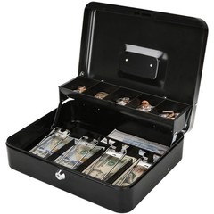 XL Cash Safe Box with Money Tray – Lockable Cash Storage