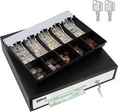 Sam4S 16″ “Stainless Steel” Front Heavy Duty Black POS Cash Drawer with 5Bill/5C