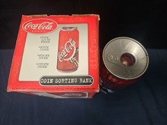NEW Coca-Cola Motorized Coin Sorter Light Up Can Shaped W/ Box