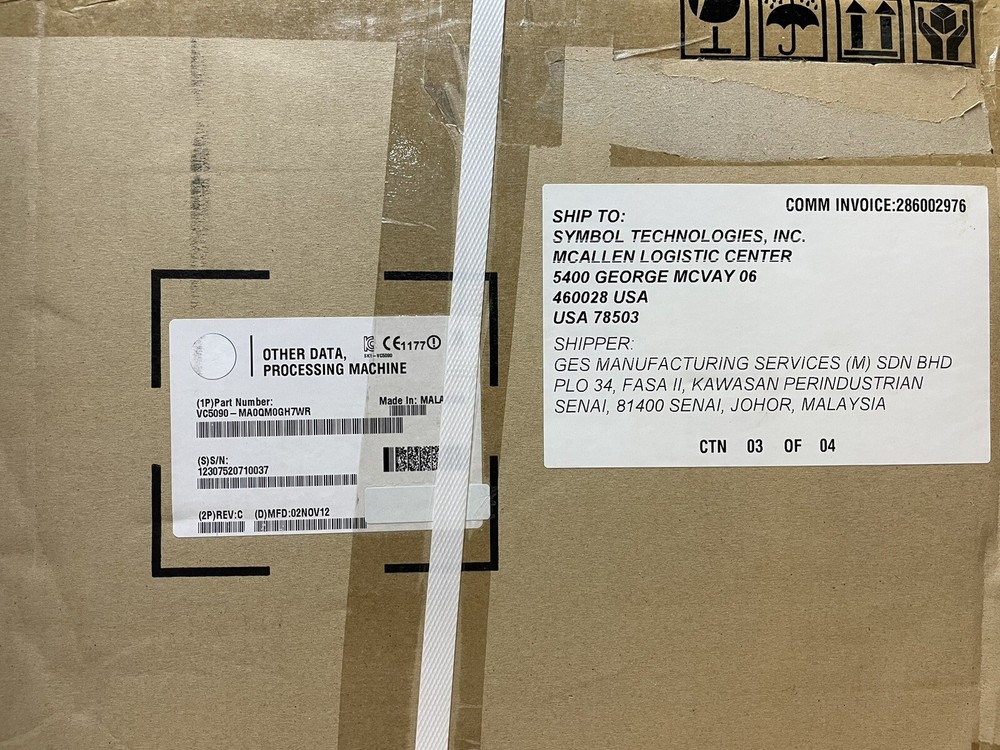 MOTOROLA ZEBRA VC5090 FORKLIFT VEHICLE DATA TERMINAL PC VC5090-MA0QM0GH7WR NEW
