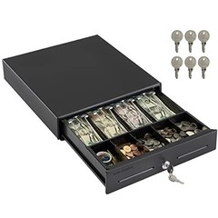 13″ Electronic Cash Register Drawer for POS System – 4 Bill 5 Coin Tray, Key-Loc
